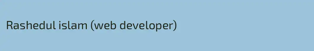 Rashedul islam (web developer)